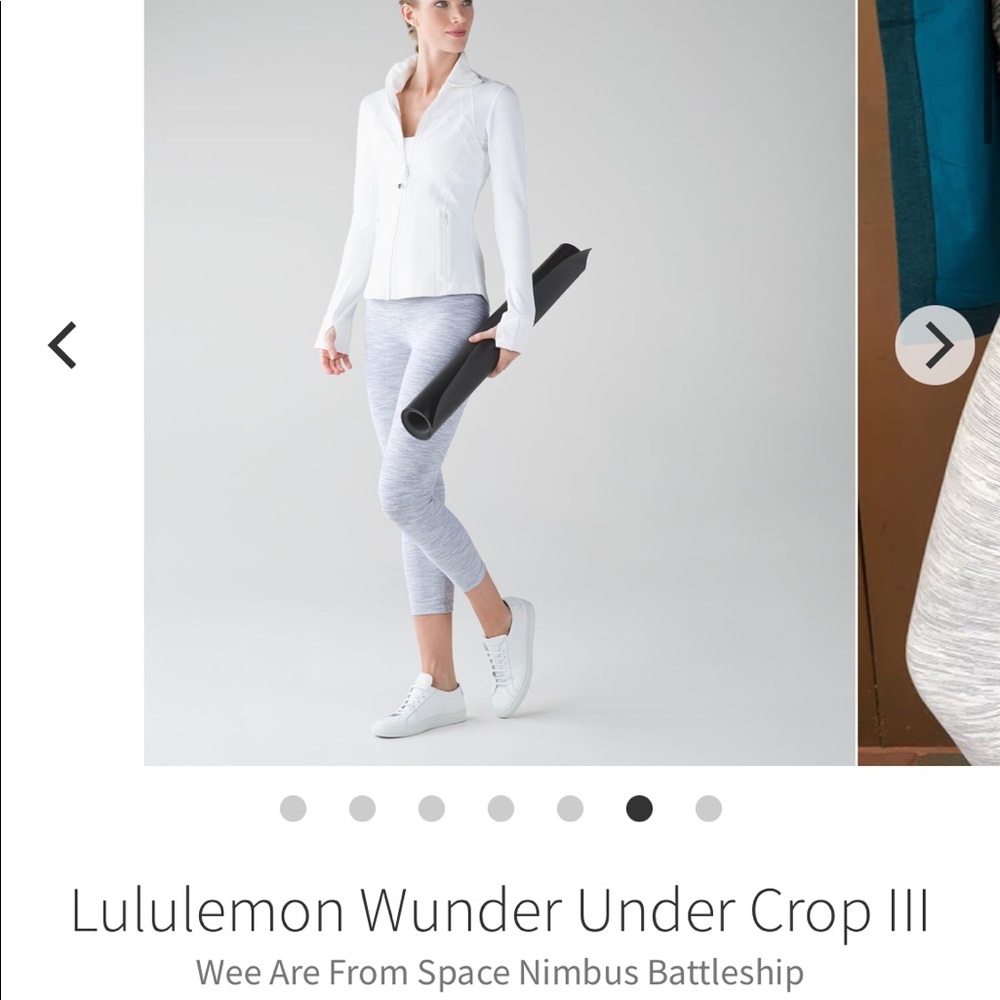 Lululemon Wunder under crop in gray stripe sz 2